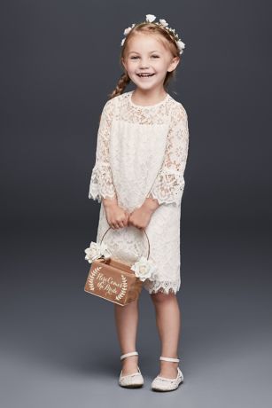 Short Lace Flower Girl Dress with ...